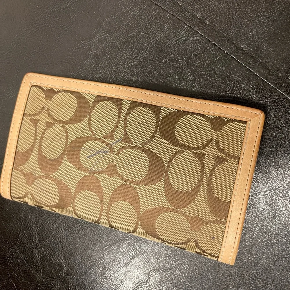 Vintage Coach checkbook case jacquard PEN MARKS - Picture 2 of 5